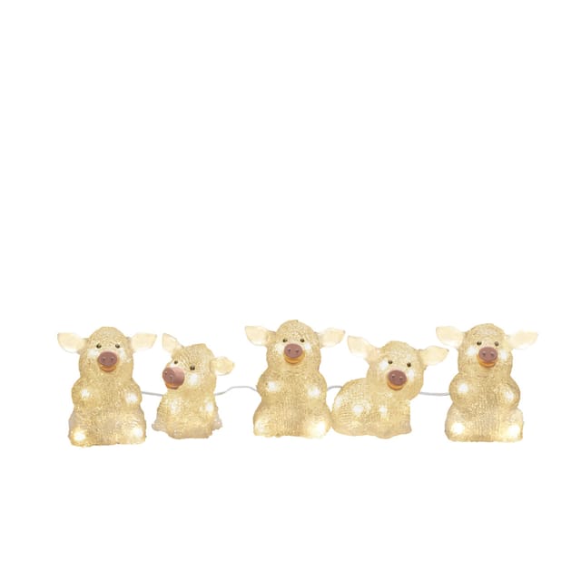 Konstsmide LED Weihnachtsdeko Schweine 40 Dioden 5er Set warmweiß