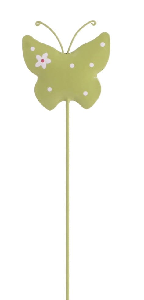 TrendLine Gartenstecker Schmetterling Frühling Metall Ø 8 x 35 cm grün