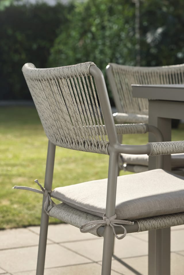 Primaster Gartenstuhl-Set Rhodos inkl. Sitzkissen beige 12-tlg.