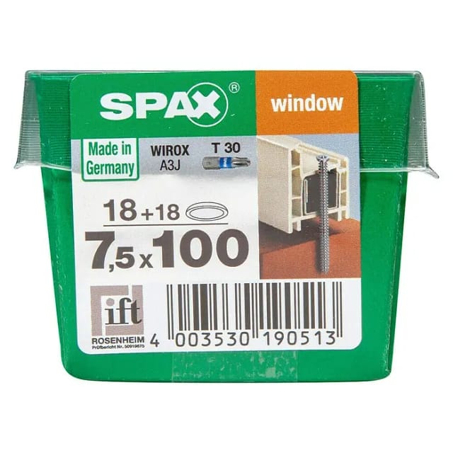 Spax Rahmenanker 7.5 x 100 mm TX 30 - 18 Stk.