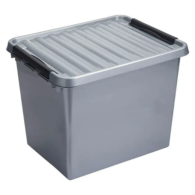 Sunware Aufbewahrungsbox Q-line 52L metallfarbig schwarz 50 x 40 x 38 cm