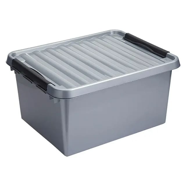 Sunware Aufbewahrungsbox Q-line 36L metallfarbig schwarz 50 x 40 x 26 cm