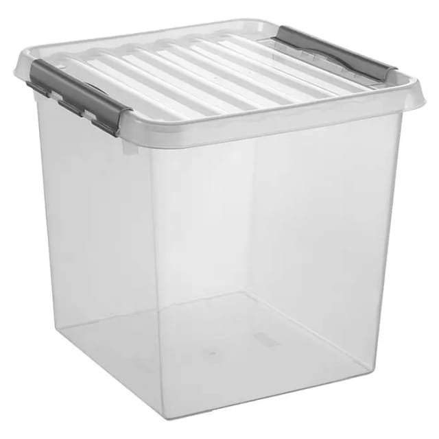Sunware Aufbewahrungsbox Q-line 38L transparent metallfarbig 40 x 40 x 40 cm