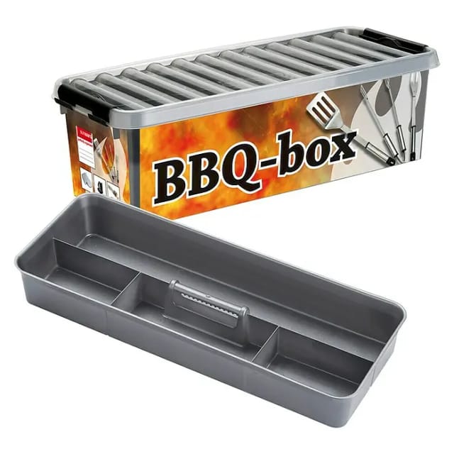 Sunware Aufbewahrungsbox Q-line BBQ mit Einsatz 9,5L metallfarbig schwarz