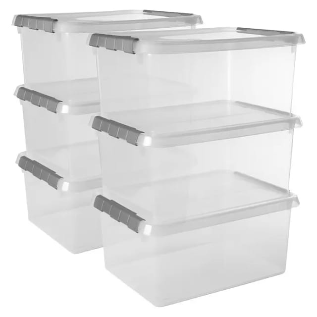 Sunware Comfort line Aufbewahrungsbox 6er-Set für 15L transparent metallfarbig