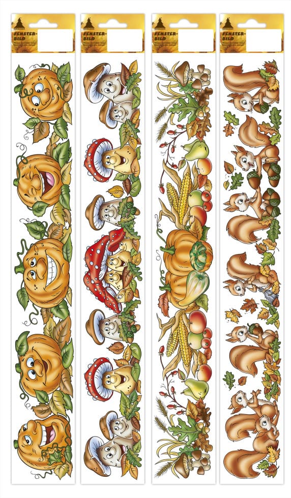 Fensterbilderstreifen Herbstmotive