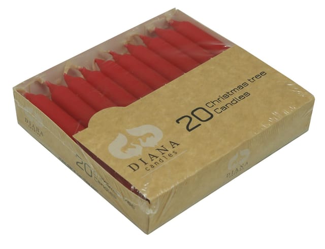 Diana Candles Baumkerzen Ø 1,2 cm x 11 cm rot 20er Pack