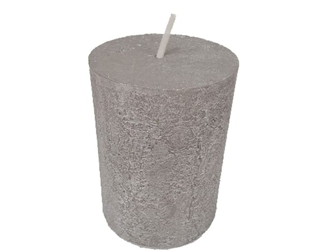 House of Rustic Kerze 12 cm silber