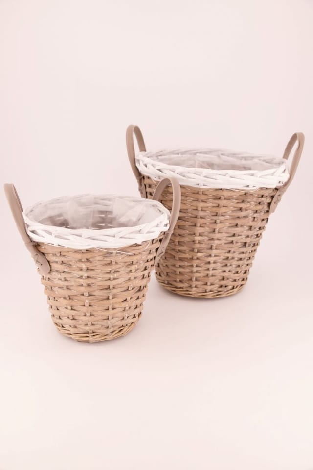 Dijk Pflanzkorb Weide Ø 23 x 20 cm natur-weiß