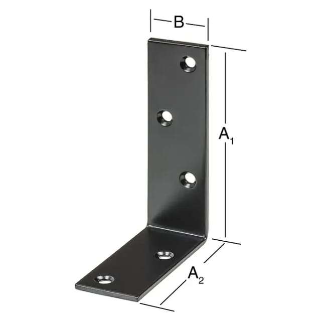 Vormann Balkenwinkel 100 x 75 x 30 mm Stahl schwarz stark