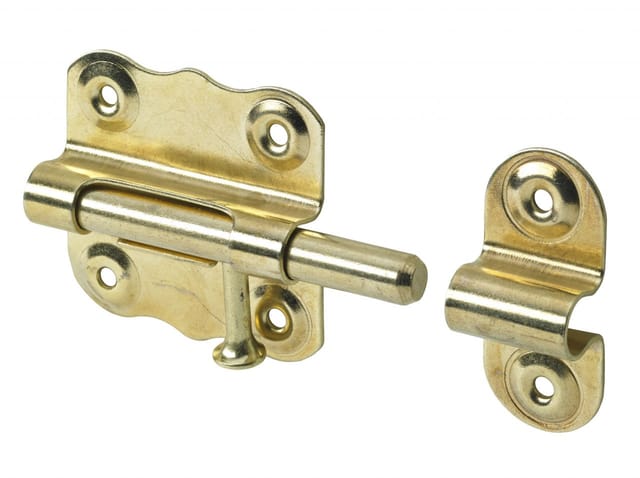 Hettich Grendelriegel 50 x 45 mm vermessingt Stahl, 1 Stück