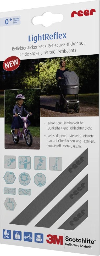 Reer Refkletorsticker-Set Lightreflex 10 Motive, 8 Streifen