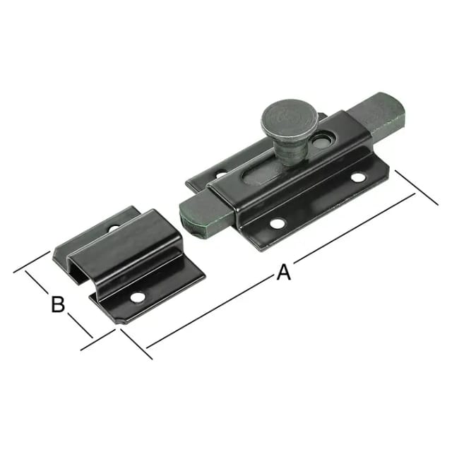 Vormann Bolzen-Knopfriegel 120 x 36 mm Stahl schwarz