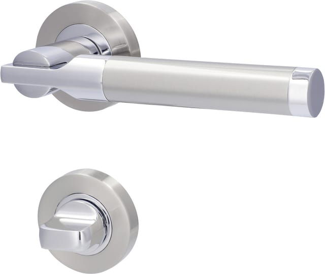 Alpertec WC-Rosettengarnitur Solid 6 Edelstahl silber rund