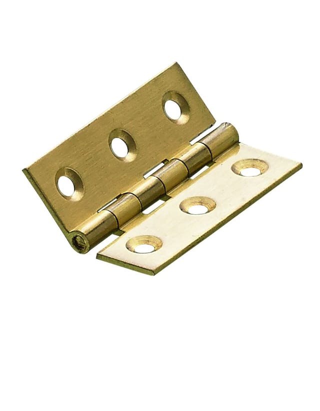 Hettich Schmales Scharnier Messing, matt, 35 x 51 mm