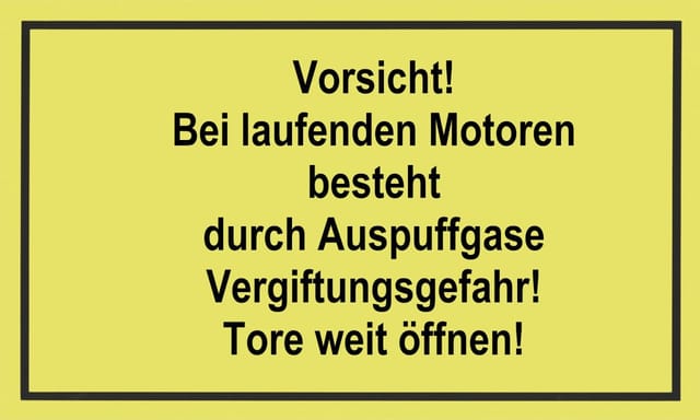 Metafranc Hinweisschild Vorsicht! Bei laufenden Motoren 200 x 300 mm