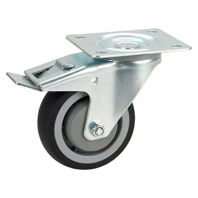 Geräte-Lenkrolle mit Totalfeststeller 100 x 32 mm Tragkr. 120 kg