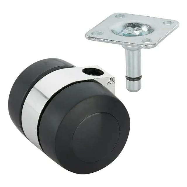 Design-Doppelrolle Ø 45 mm für normale Böden Tragkr. 55 kg