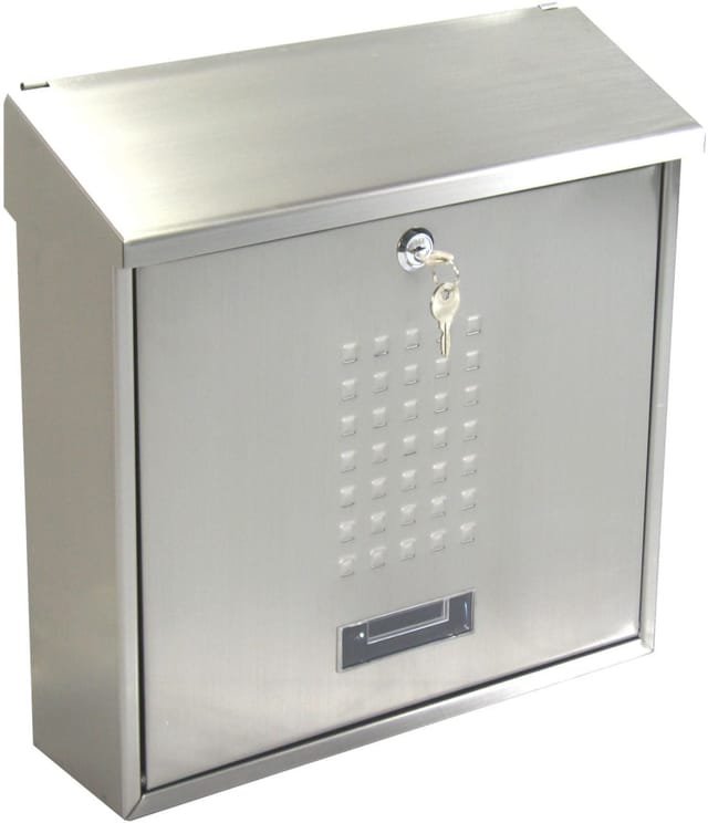 Primaster Briefkasten Edelstahl weiß 36 x 10 x 37 cm