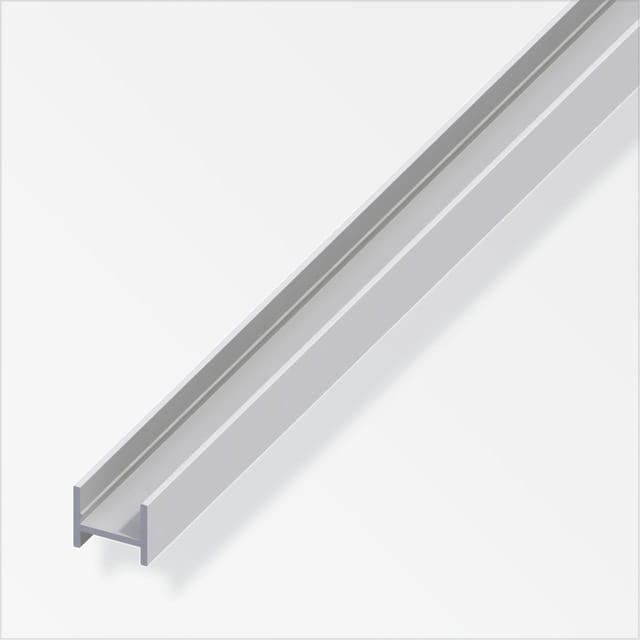 alfer H-Profil 1 m, 12 x 11.5 x 1.5 mm Aluminium eloxiert silber