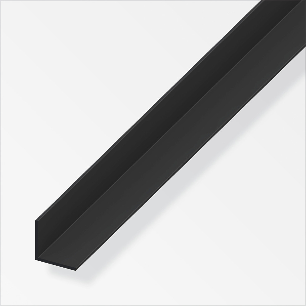 alfer Winkel 1 m, 25 x 25 mm PVC (Kunststoff) glatt schwarz