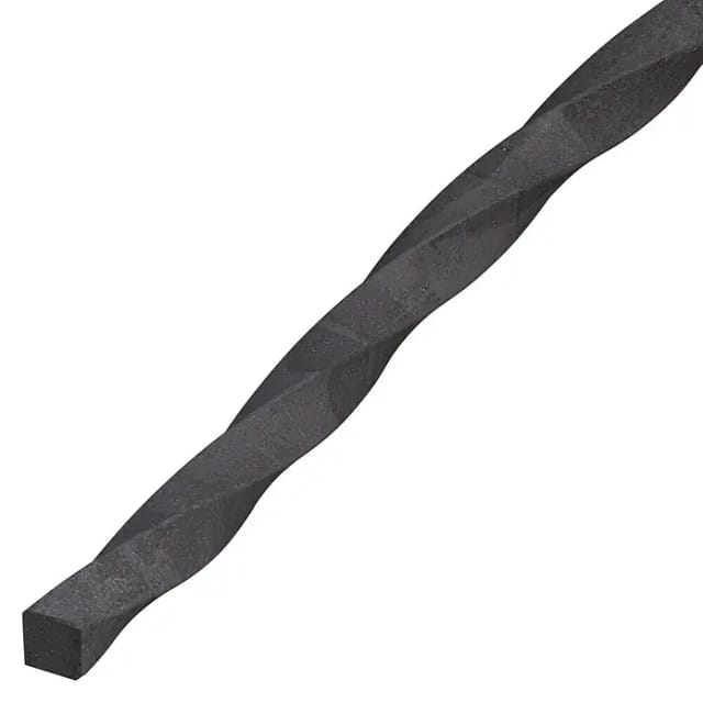 alfer Vierkantstange, gewunden 1 m, 10 mm Stahl roh natur