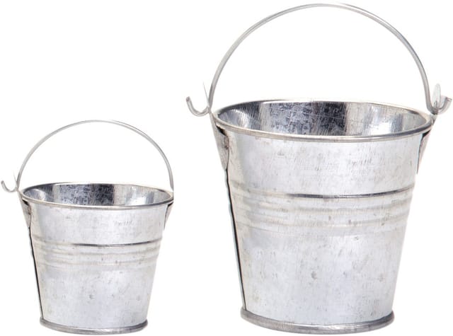 Glorex Eimer aus Metall Ø 6 x 6 cm silber