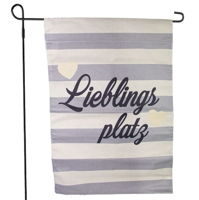 Riffelmacher Gartenfahne mit Stab Lieblingsplatz 32 x 45/90 cm