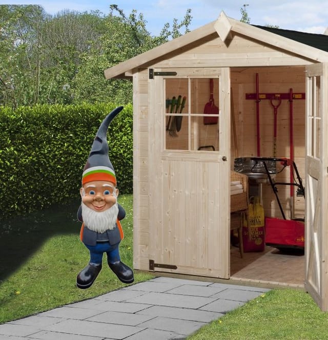 Dekofigur Gartenzwerg 157 x 50 cm anthrazit orange Globus