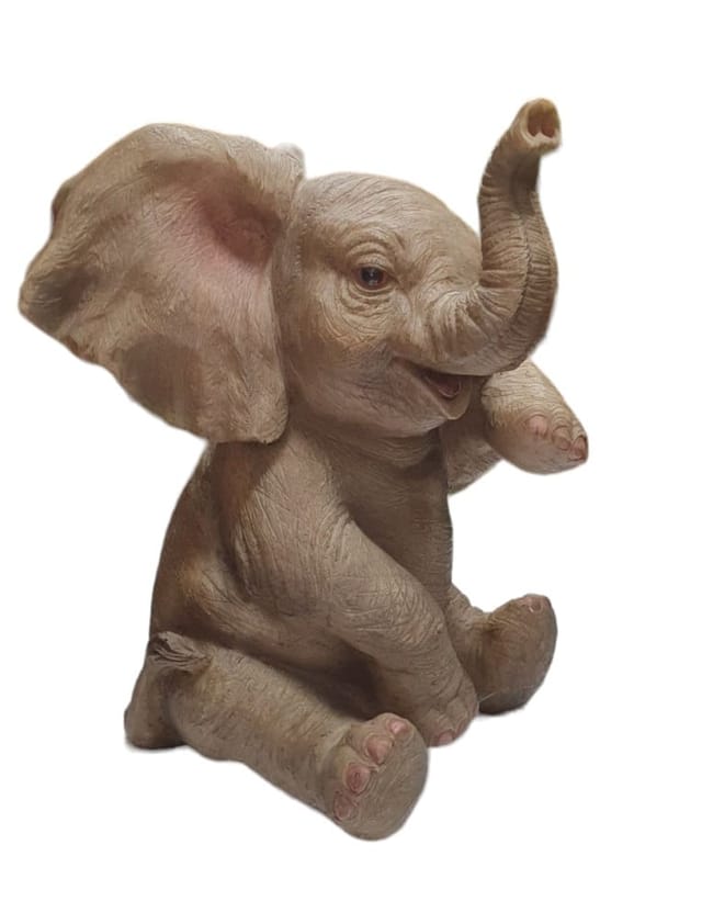 Figur Elefant Polyresin 19,5 x 12,5 x 18 cm grau