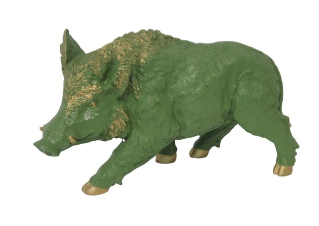 Figur Wildschwein Polyresin 33 x 30 x 55 cm grün