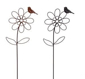 TrendLine Gartenstecker Metall Blume mit Schmetterling sortiert 115 cm