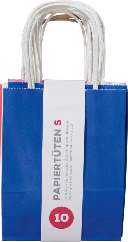 Papiertüten aus Kraftpapier 12 x 5,5x 15 cm, 10 Stück sortiert