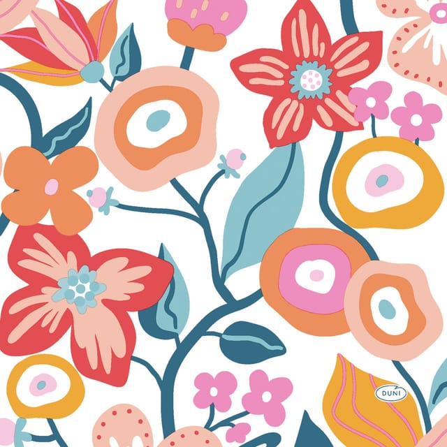 Duni Servietten Blumen 33 x 33 cm - 20er Pack