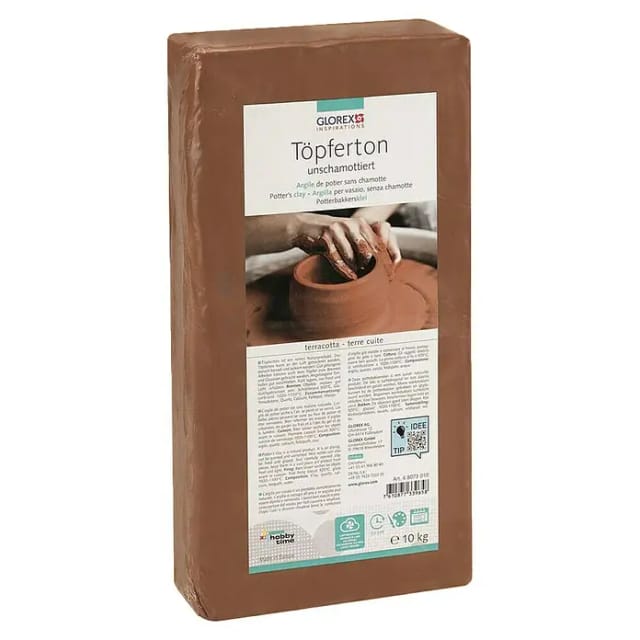 Glorex Töpferton 10 kg, terracotta, unschamottiert