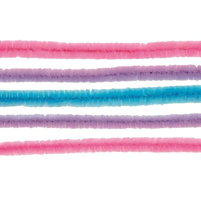 Glorex Biegeplüsch rosa / lila / hellblau 10 Stück