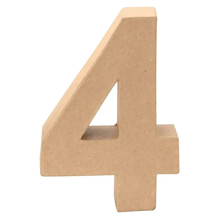 Glorex Papp-Zahl 4 17,5 x 5,5 cm