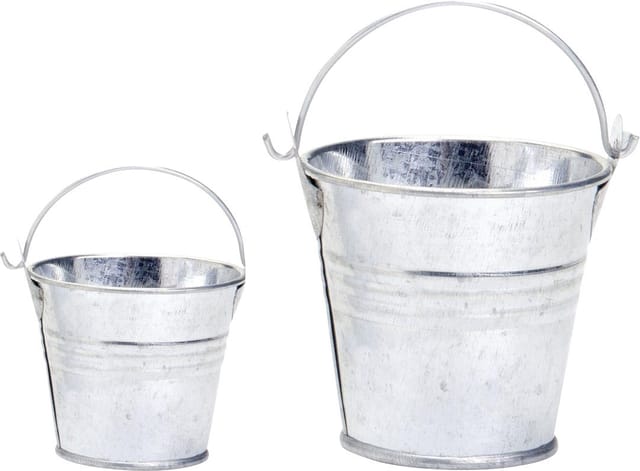 Glorex Eimer aus Metall Ø 8 x 7 cm silber