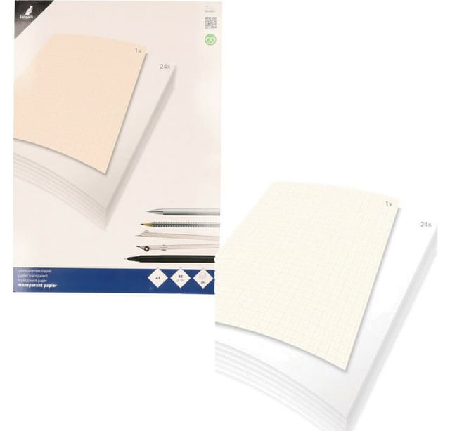 Glorex Transparentpapierblock 80g A3 , 25 Blatt