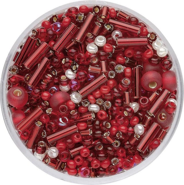 Glorex Rocailles Perlen Mix 17 g rot