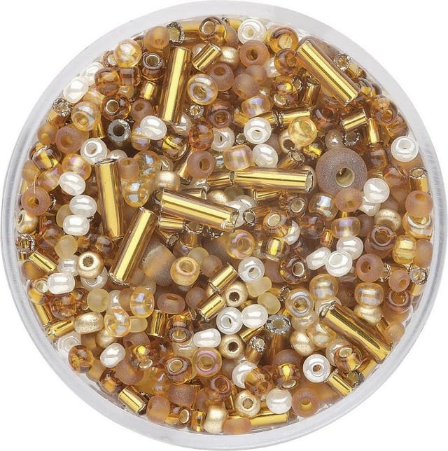 Glorex Rocailles Perlen Mix 17 g hellbraun