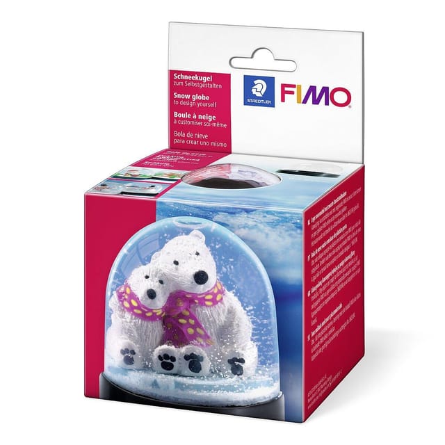 Fimo Schneekugel rund 90 mm