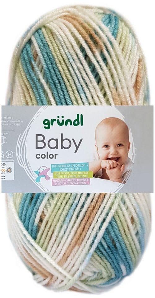 Gründl Wolle Baby color 50 g aquamarin braun mint natur multicolor