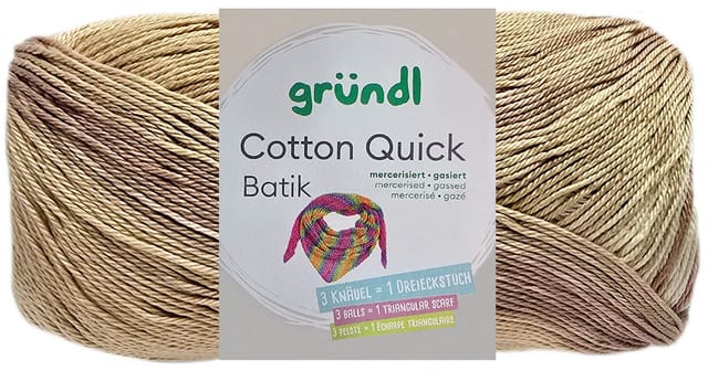Gründl Wolle Cotton Quick Batik 100 g natur-braun-beige