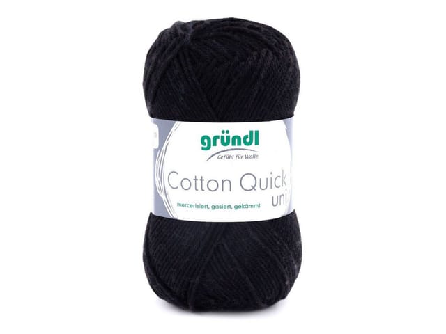 Gründl Wolle Cotton Quick 50 g uni schwarz