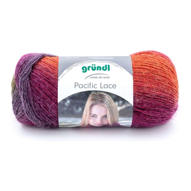 Gründl Wolle Pacific Lace 100 g hellviolett-orange multicolor