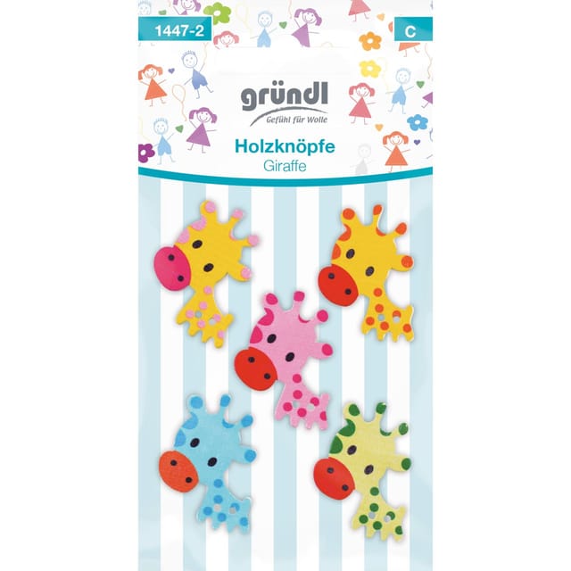 Gründl Holzknöpfe Motiv Giraffe