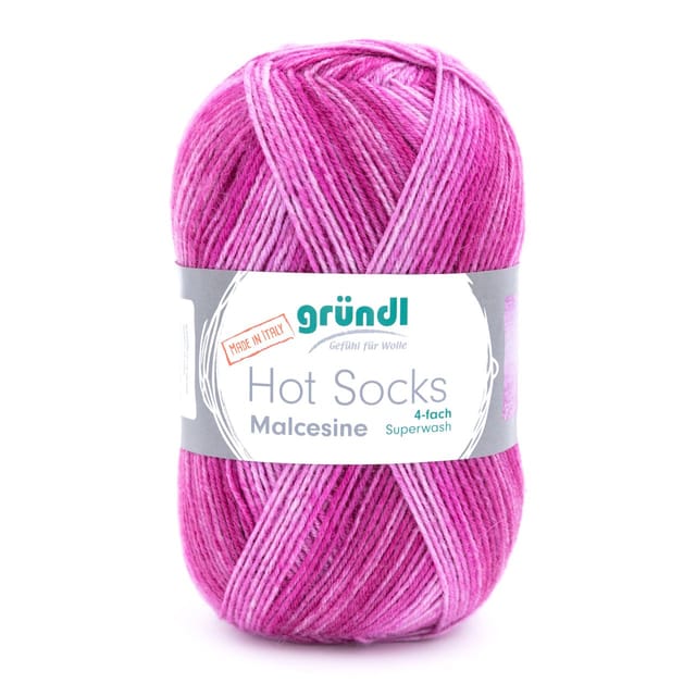 Gründl Wolle Hot Socks Malcesine 4-fach 100 g fuchsia multicolor