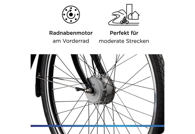 Zündapp E-Bike City Green 2.7 Damen 28 Zoll RH 48cm 3-Gang 374 Wh schwarz blau