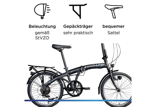 Zündapp Faltrad ZF20 20 Zoll 6-Gang schwarz
